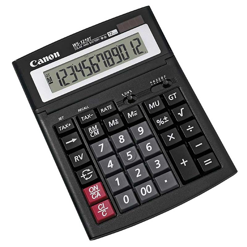 Canon WS-1210T Tischrechner/Taschenrechner (Display klappbar) schwarz