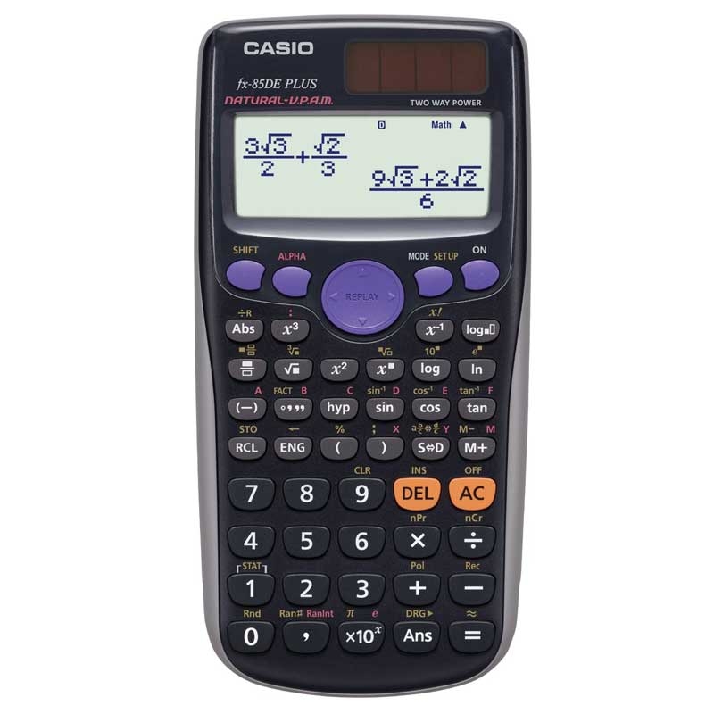 Casio FX-85DE Plus Wissenschaftlicher Taschenrechner 252 Funktionen - Schwarz