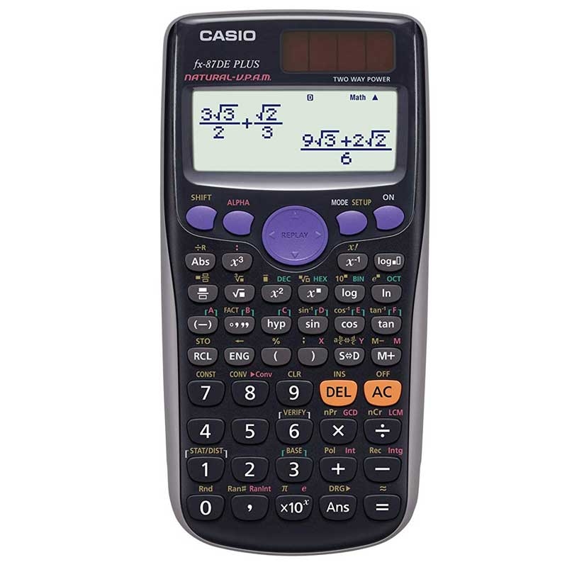 Casio FX-87DE Plus Wissenschaftlicher Taschenrechner 502 Funktionen - Schwarz