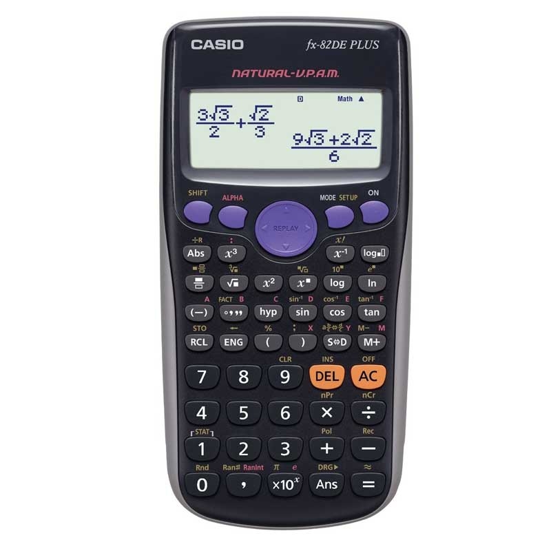 Casio FX-82DE Plus Wissenschaftlicher Taschenrechner 252 Funktionen - Schwarz