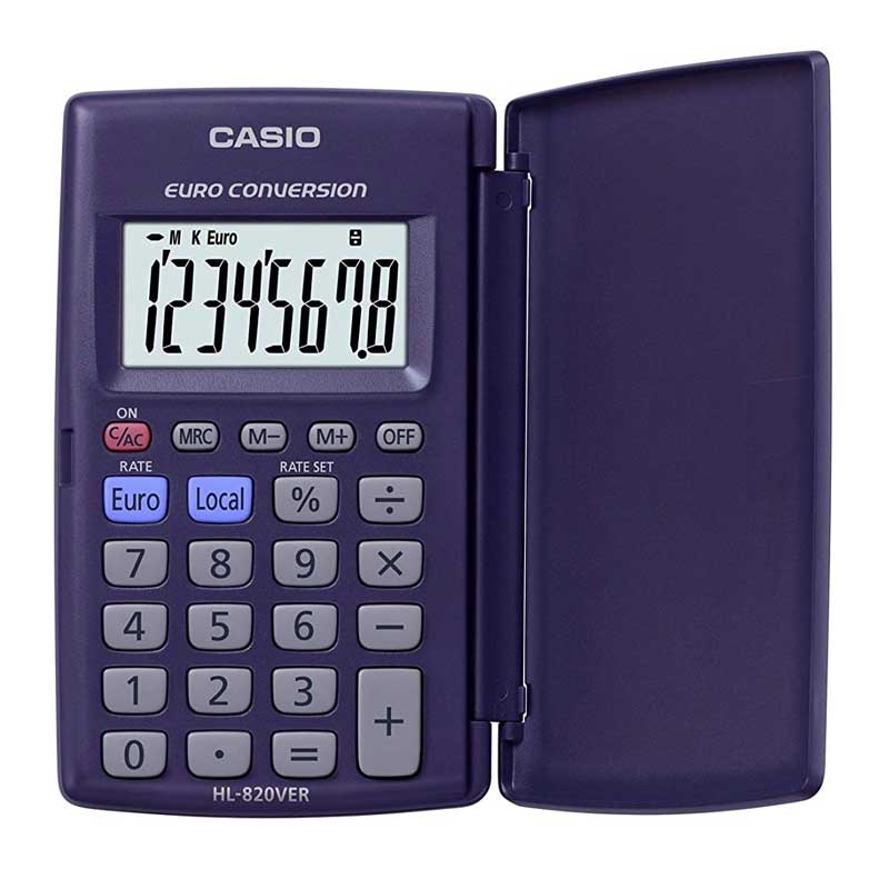 Casio HL-820VER Einfacher Taschenrechner Batterie/Akku - Blau