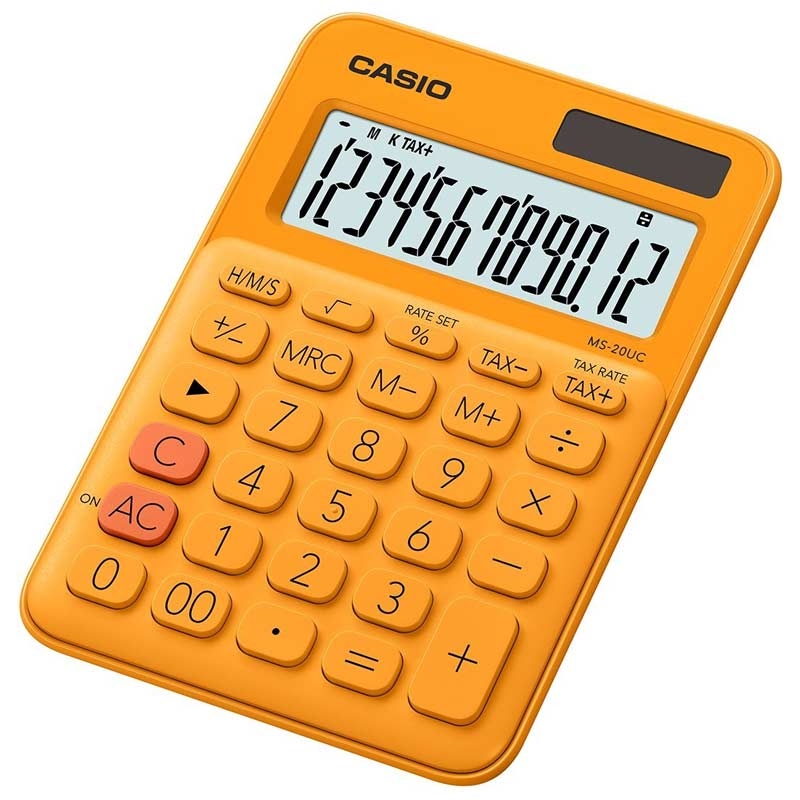 Casio MS-20UC-RG Einfacher Taschenrechner orange