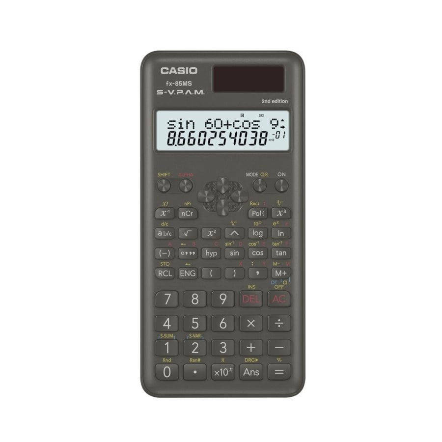 Casio FX-85MS-2 wissenschaftlicher Taschenrechner/Schulrechner schwarz