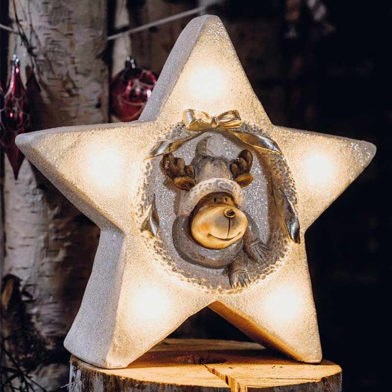 Hellum LED Stern „Rentier“ mit 6h Timer