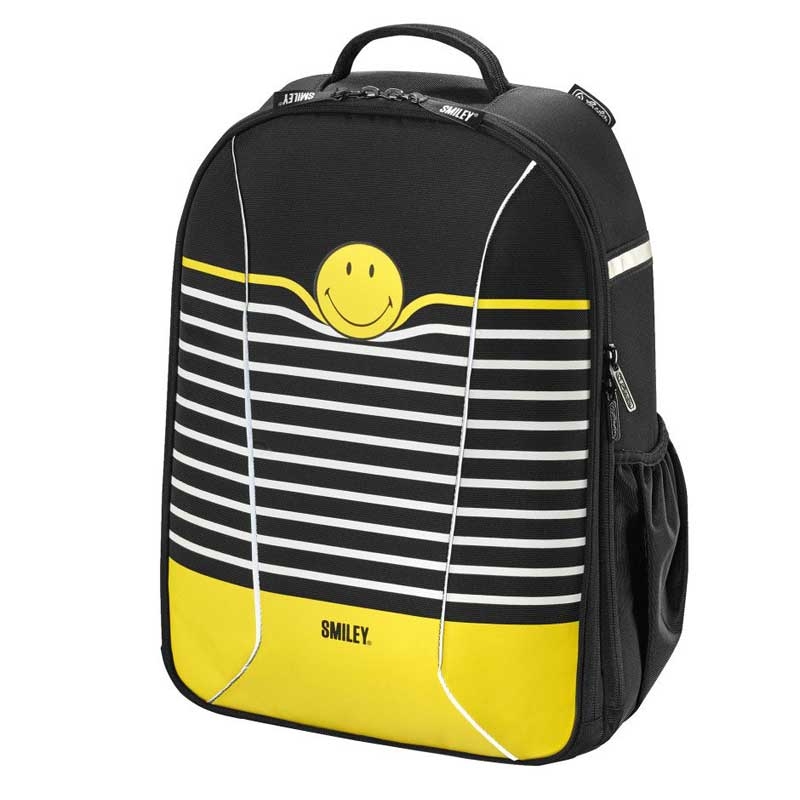 Herlitz Be.Bag Airgo Schulrucksack 18 Liter Smiley Black & Yellow