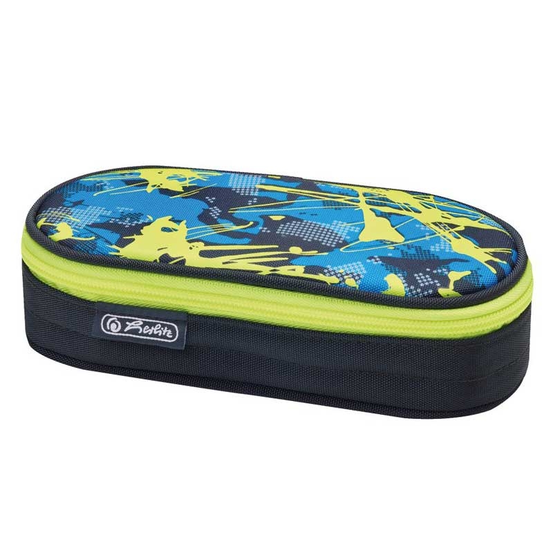 Herlitz Be.Bag Airgo Faulenzer Etui, Federmäppchen Camouflage lemon