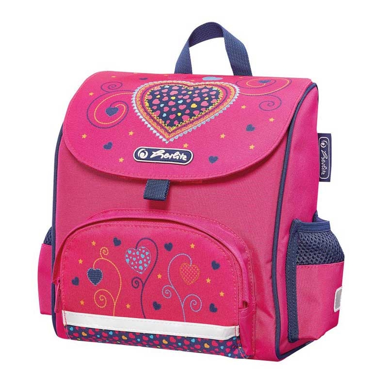 Herlitz Mini Soft Bag Vorschulranzen, Kinder Rucksack 4 Liter Pink Hearts