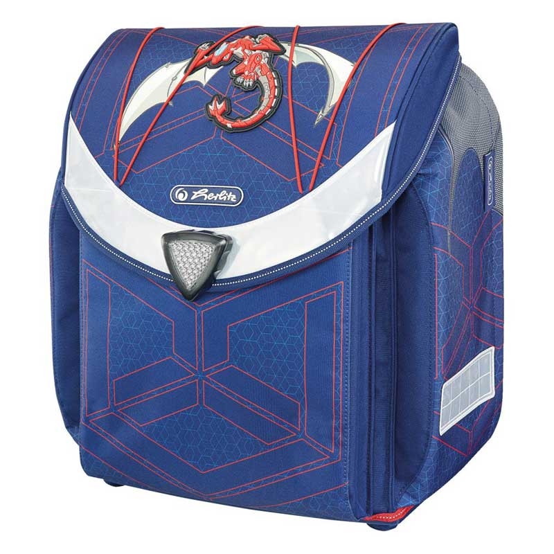 Herlitz Flexi Plus Schulranzen, Grundschulranzen 18 Liter Red Robo Dragon