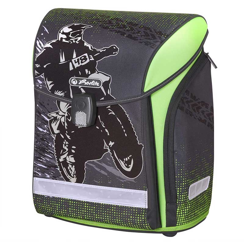 Herlitz Midi Plus Schulranzen, Grundschulranzen 16 Liter Motorcross