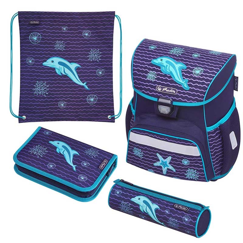 Herlitz Loop Plus Schulranzen, Grundschulranzen 16 Liter Dolphin