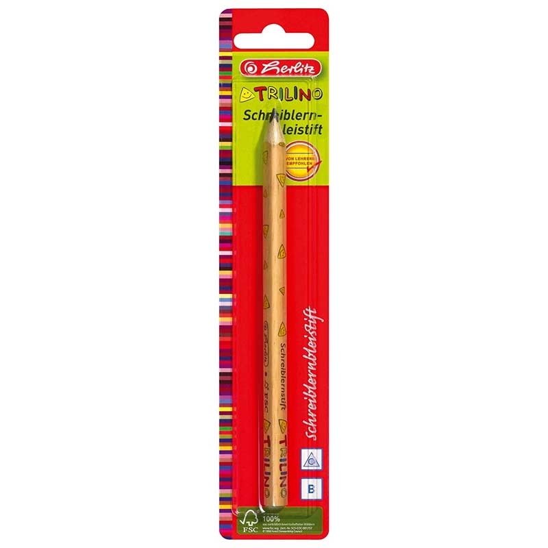 Herlitz 10103919 Trilino Bleistift, Schreiblernbleistift mit bruchsicherer FSC-Miene