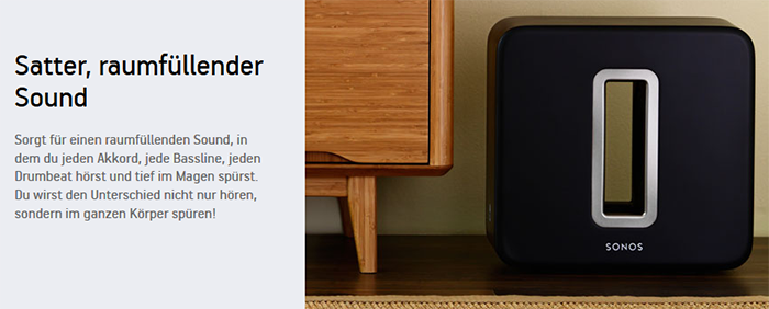 SONOS SUB drahtloser Subwoofer schwarz matt
