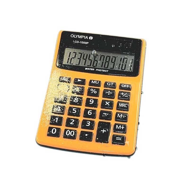 Olympia LCD 1000P Werkstatt Taschenrechner (IP 54) - schwarz/orange