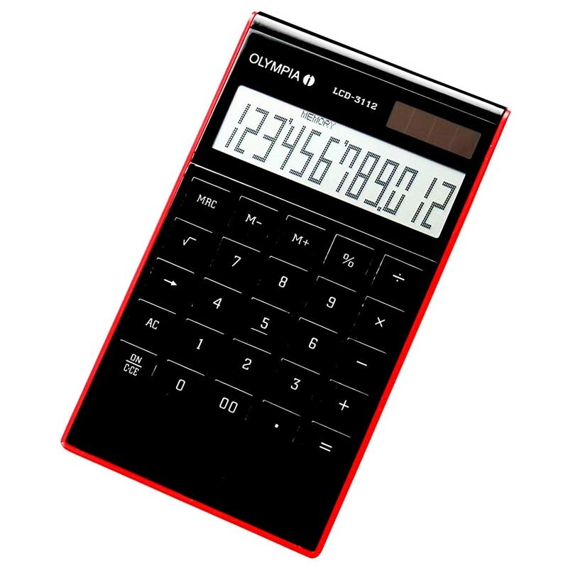 Olympia LCD 3112 Taschenrechner mit Acrylgehäuse schwarz
