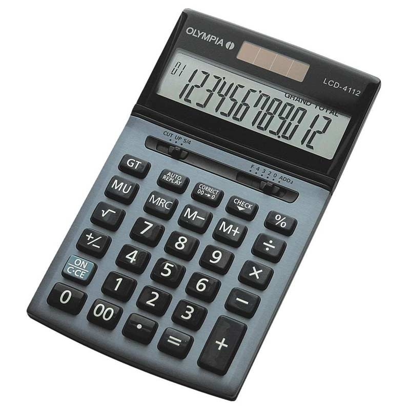 Olympia LCD 4112 Taschenrechner mit Metallgehäuse blau