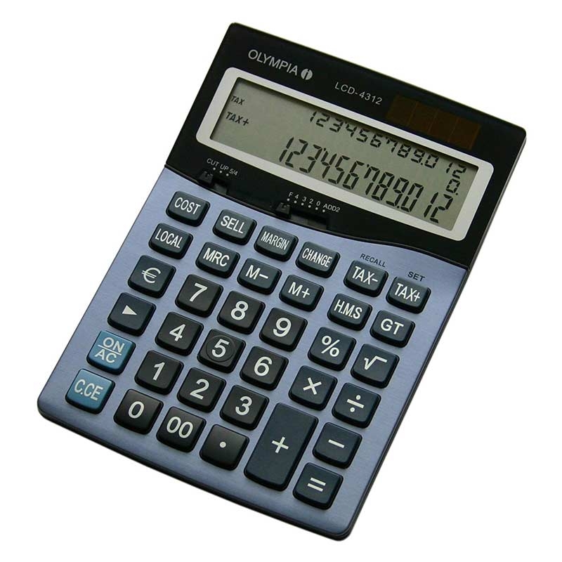 Olympia LCD 4312 - 3 Zeilen Taschenrechner mit Metallgehäuse blau