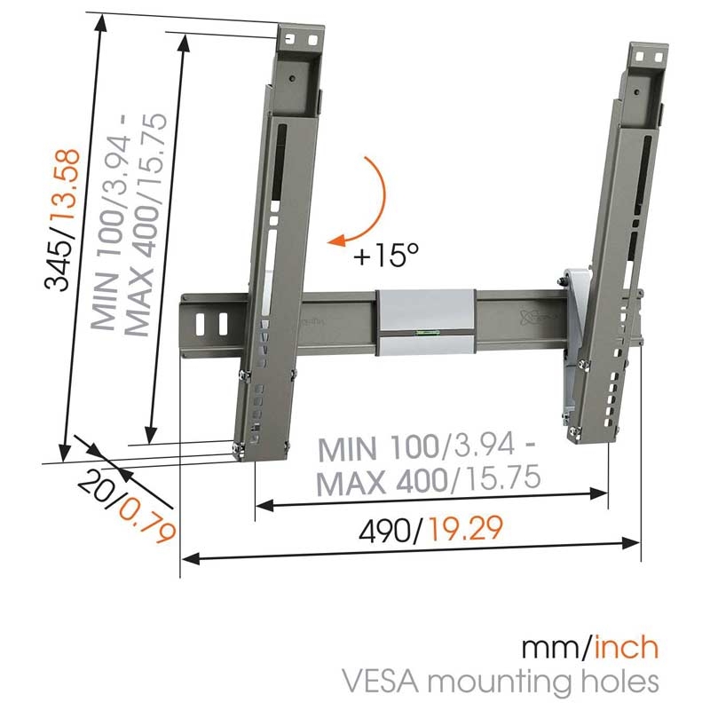 Vogel's THIN 215 TV-Wandhalterung für 66-140 cm (26-55 Zoll) Fernseher silber