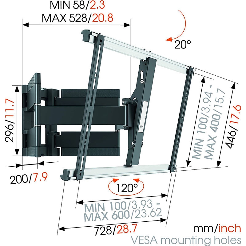 Vogel's THIN 550 TV-Wandhalterung für 102-254 cm (40-100 Zoll) Fernseher