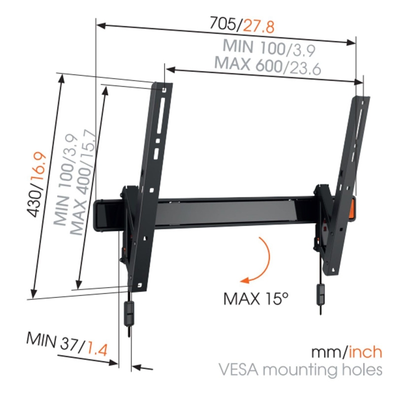 Vogel's WALL 2315 TV-Wandhalterung für 102-165 cm (40-65 Zoll) Fernseher