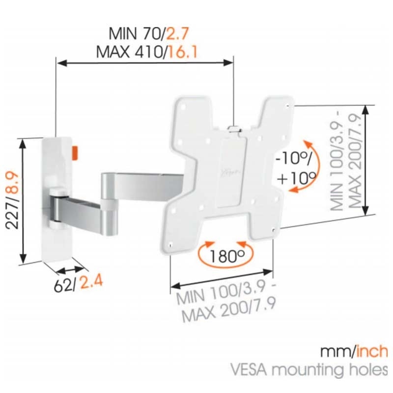 Vogel's WALL 3145 TV-Wandhalterung für 48-94 cm (19-40 Zoll) Fernseher weiß