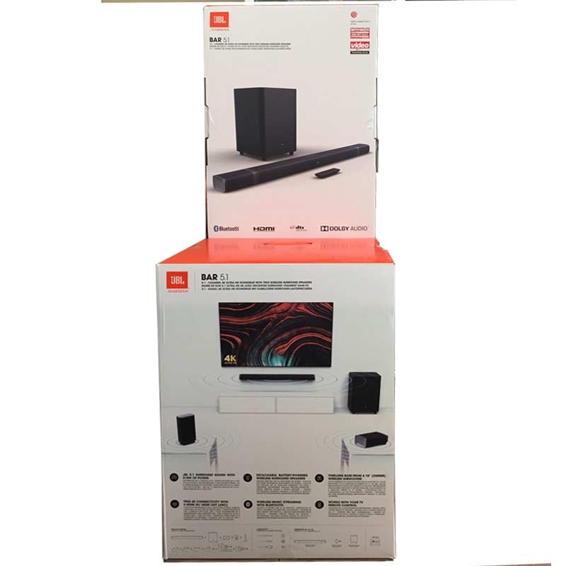 JBL Bar 5.1-Kanal 4K Ultra HD-Soundbar mit kabellosen Surround-Lautsprecher schwarz