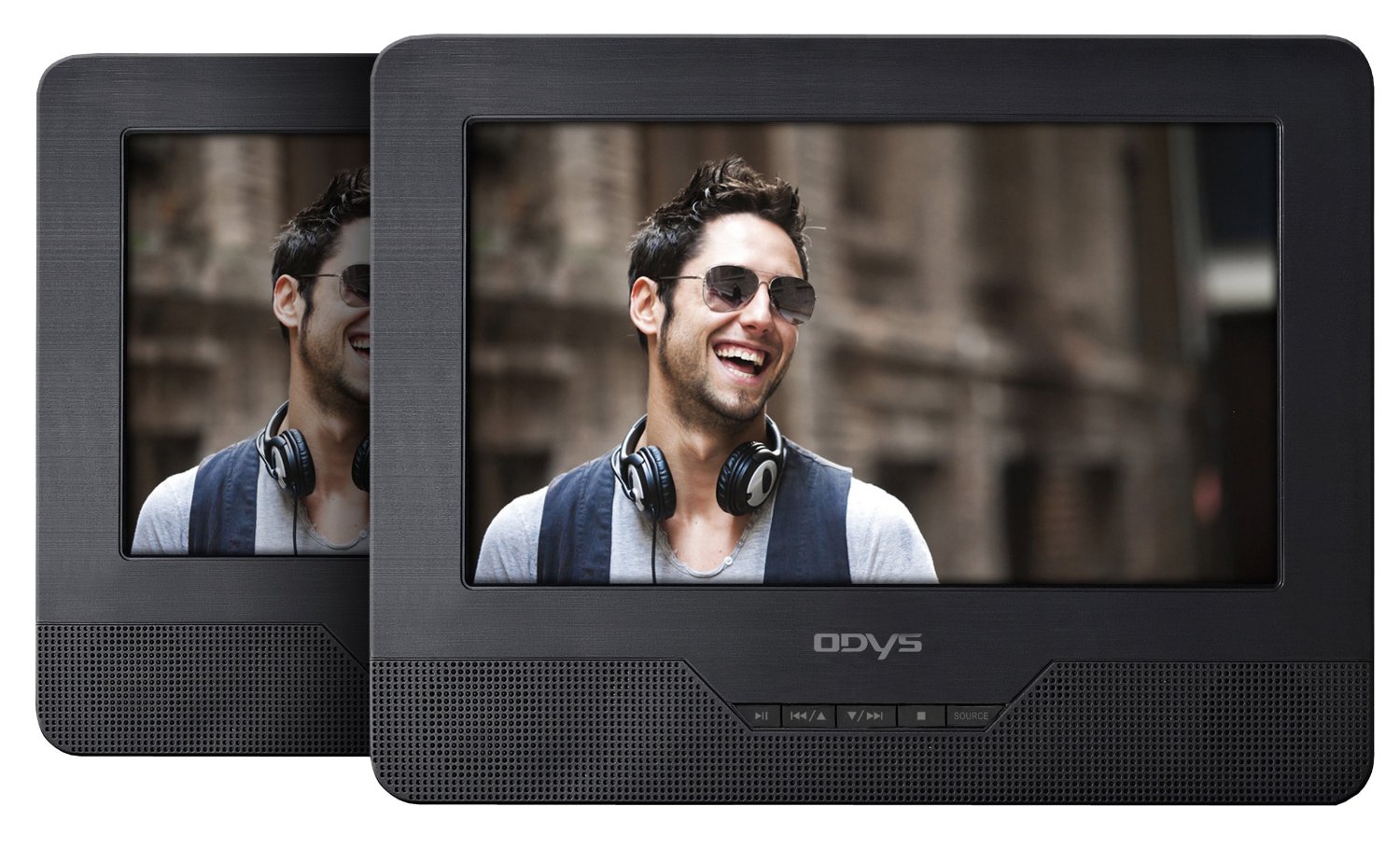 Odys Seal 7 tragbarer DVD-Player mit zusätzlichem Bildschirm 17,8 cm (7 Zoll) TFT-Display, USB, SD-Card) schwarz