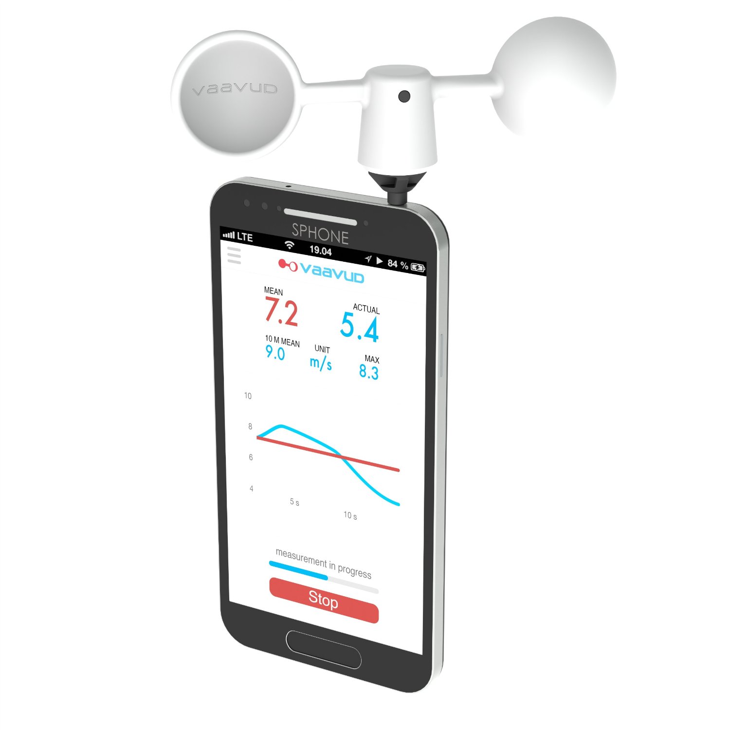 Vaavud Handy Windmesser weiß