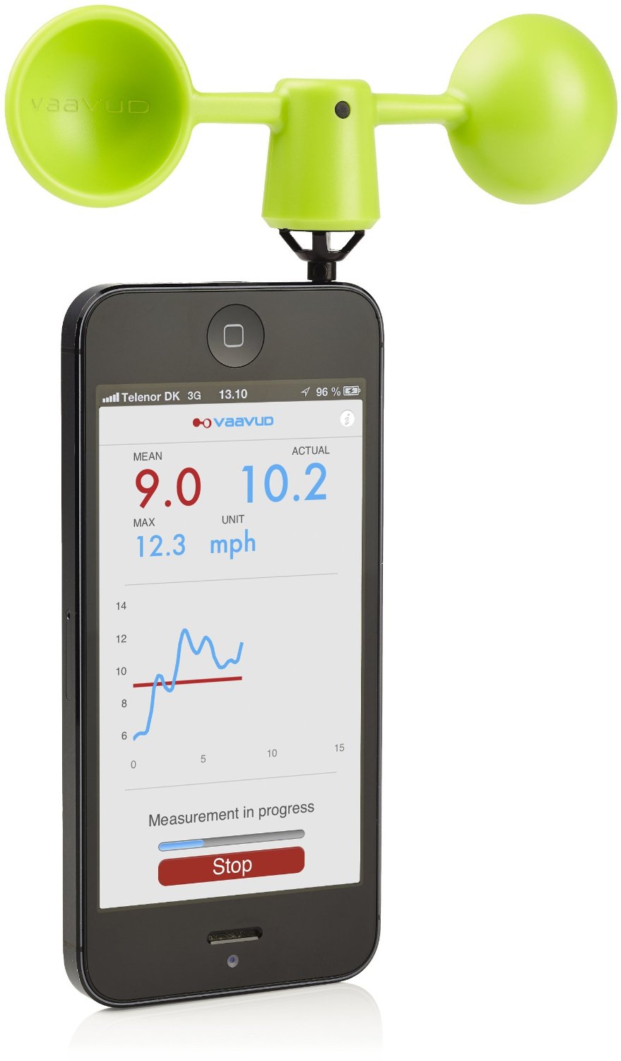 Vaavud VAV-1G Freyr Smartphone Wind Meter grün
