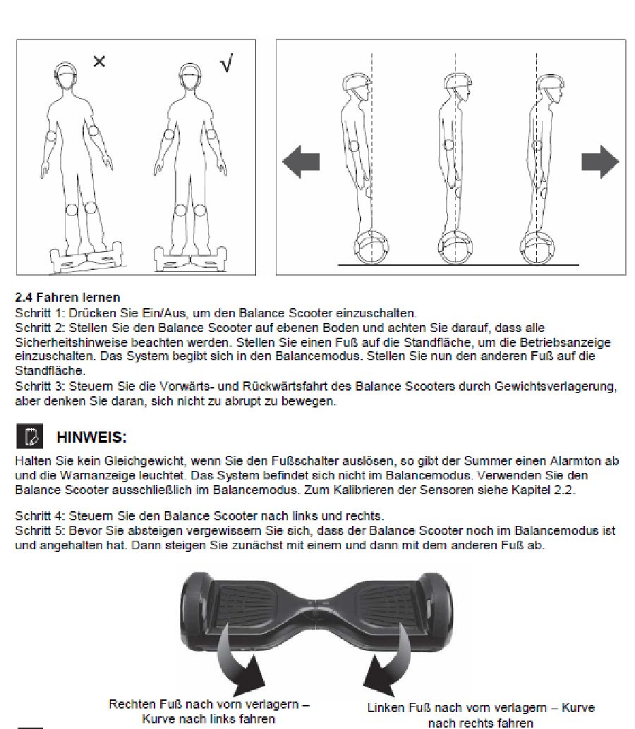 DENVER DBO-6500 Balance Scooter weiß Vorführgerät