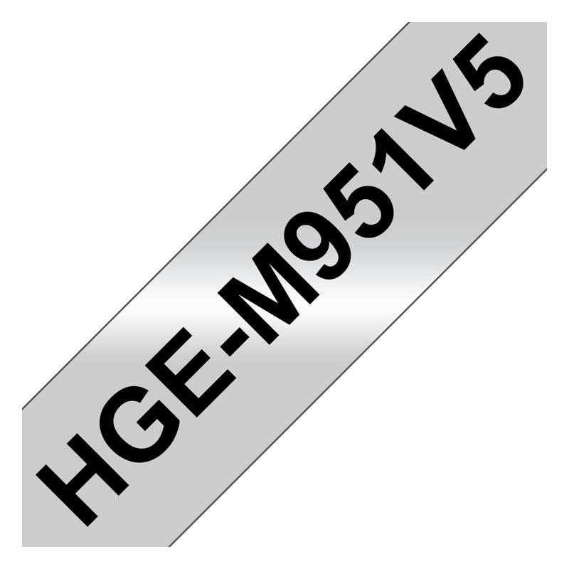 Brother HGEM951V5 P-touch Schrftbandkassette 24mm x 8mm schwarz auf silber matt laminiert