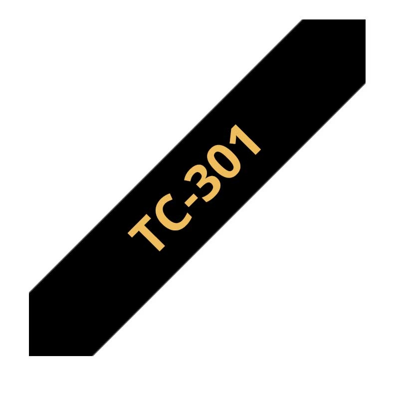 Brother TC-301 P-touch gold auf schwarz 12mm