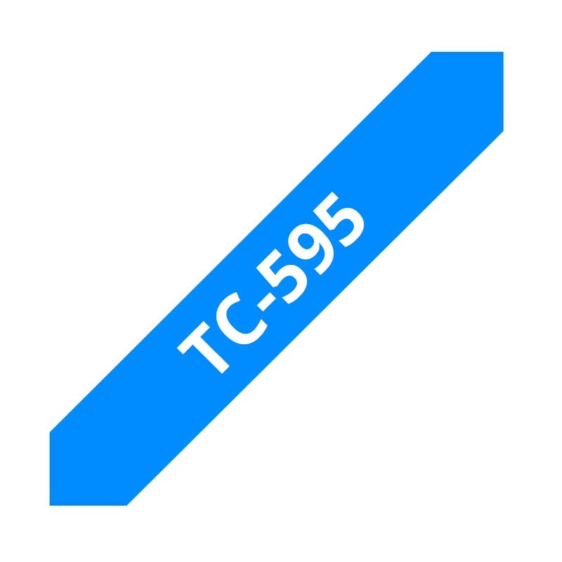 Brother TC-595 P-touch weiss auf blau 9mm