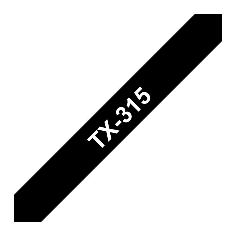 Brother TX-315 Schriftband P-touch weiss auf schwarz 6mm