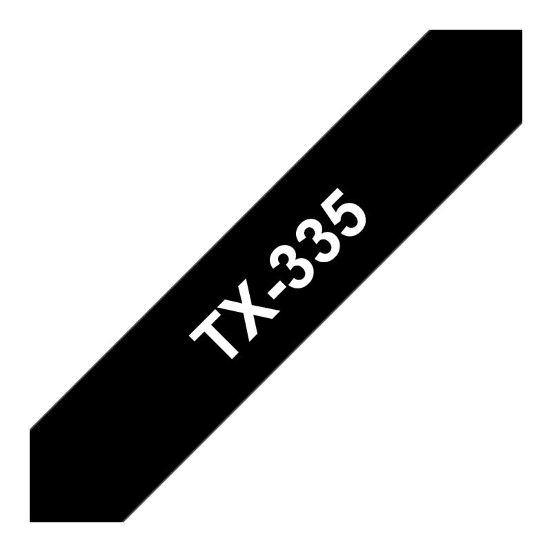 Brother TX-335 Schriftband P-touch weiss auf schwarz 12mm