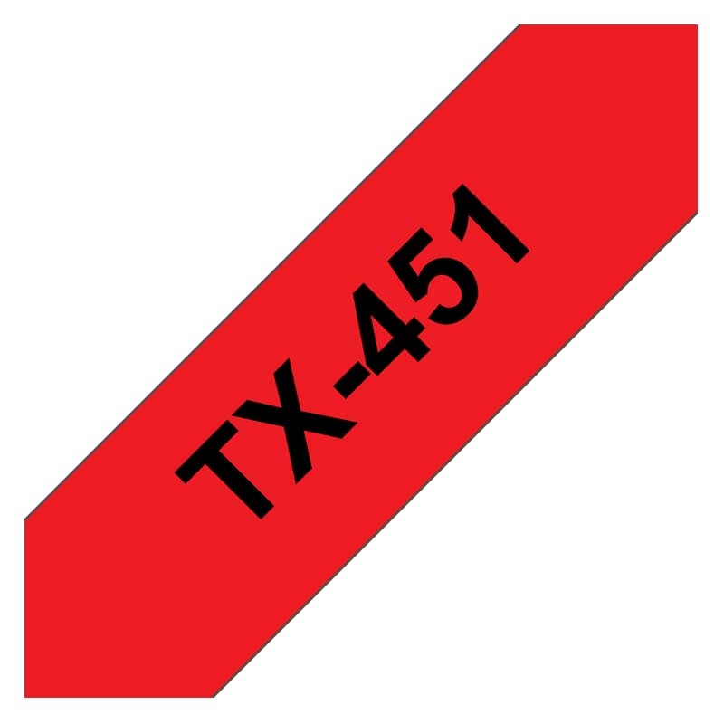 Brother TX-451 Schriftband P-touch schwarz auf rot 24mm