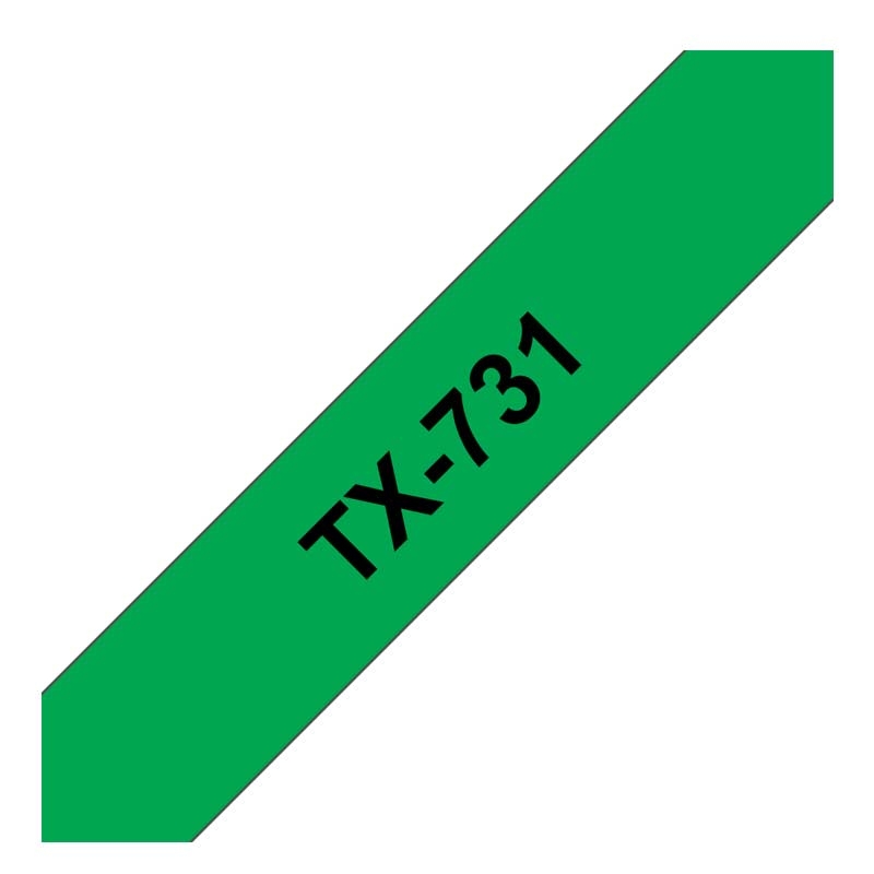 Brother TX-731 Schriftband P-touch schwarz auf grün 12mm