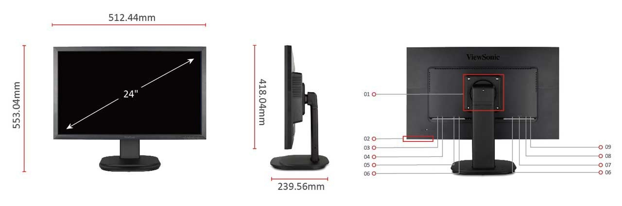 Viewsonic VG2439SMH-2 59,9 cm (24 Zoll) Full-HD Business Monitor